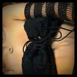 Black long sleeve summer crop top